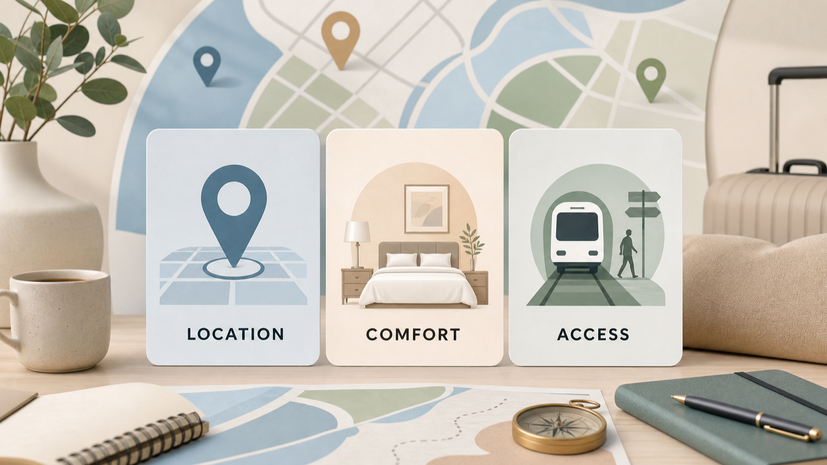 Redaktionelle Illustration zu Beste Budget-Hotelketten in Deutschland 2026: Motel One, B&B HOTELS, Premier Inn und a&o im Vergleich
