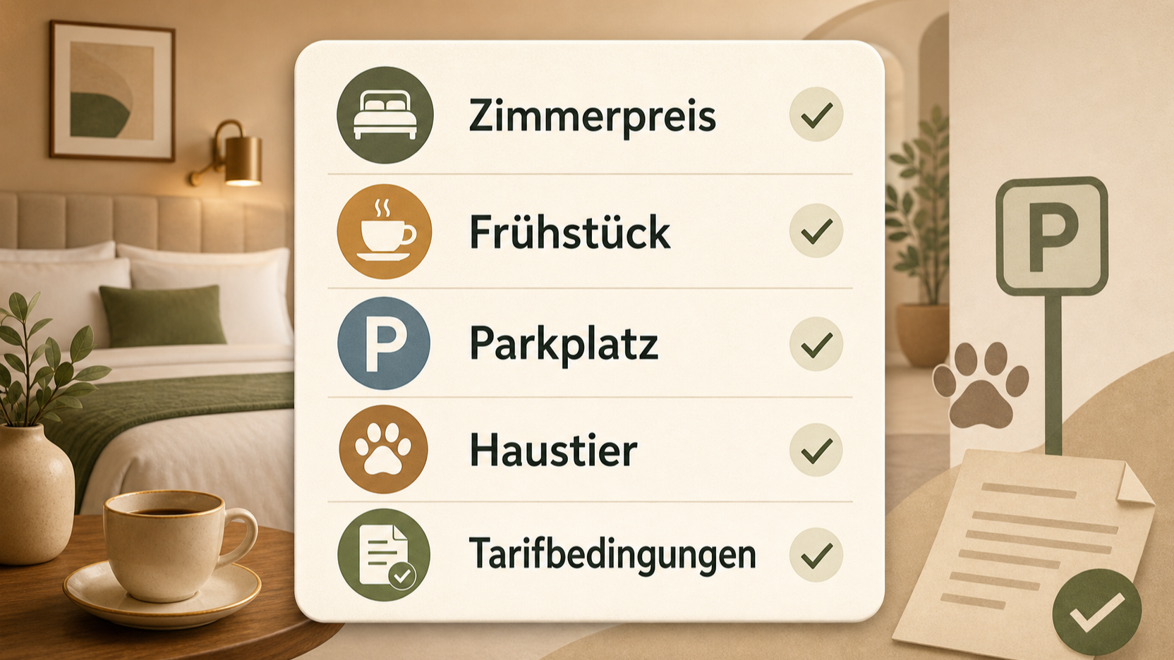 Redaktionelle Illustration zu Beim Budgethotel sparen: Reisedaten, Direktpreise, Frühstück und Extras sinnvoll vergleichen